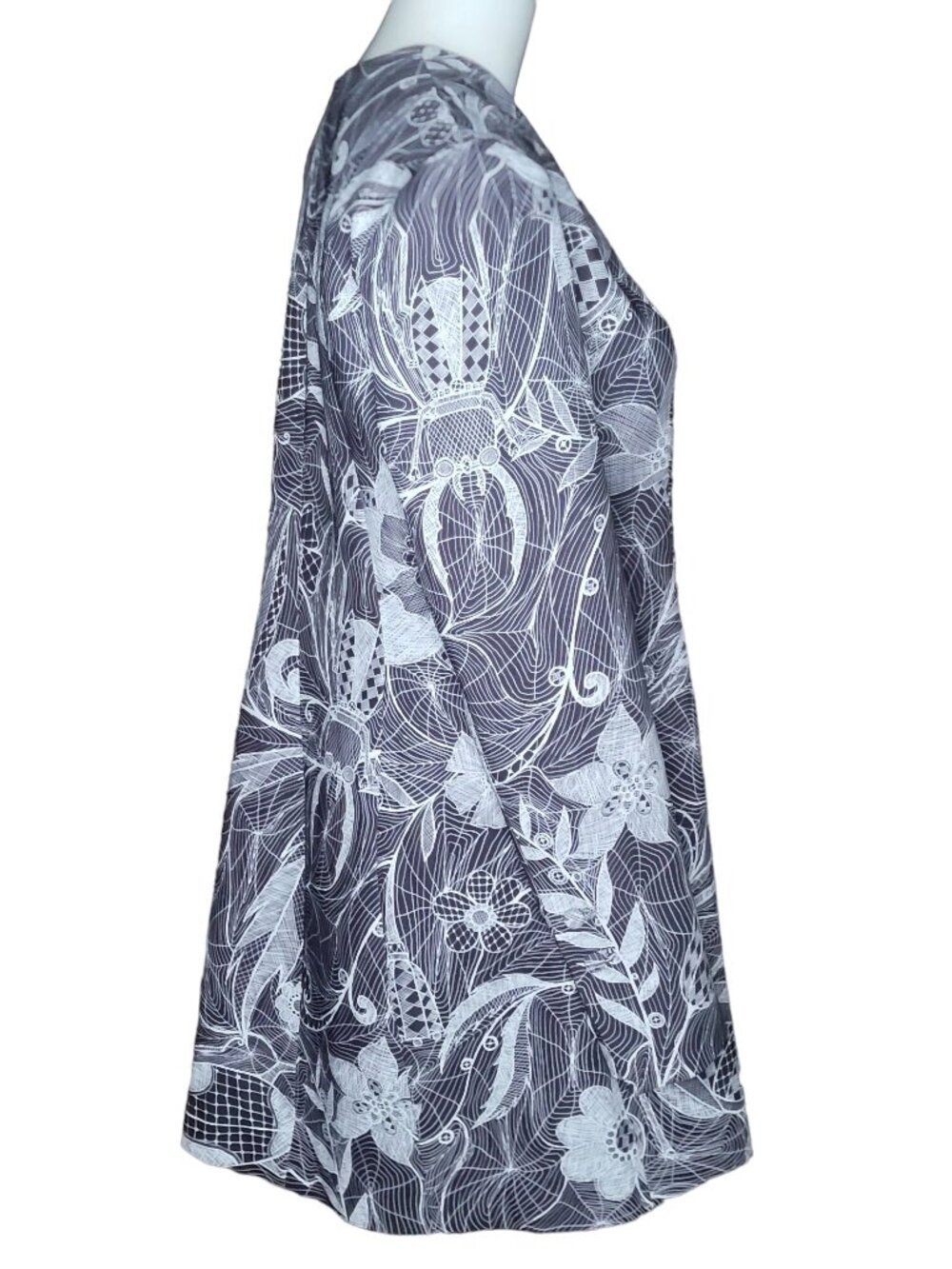 Angelys Balek Silk Blend Gothic Insect Web Open Front Blazer Jacket 10 Black - Picture 6 of 8